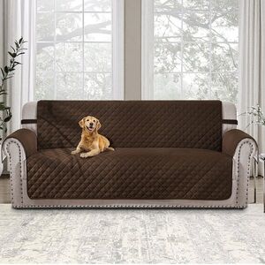 Chocolate Brown and Beige Reversible Sofa Cover, Large (fits 68” sofa)